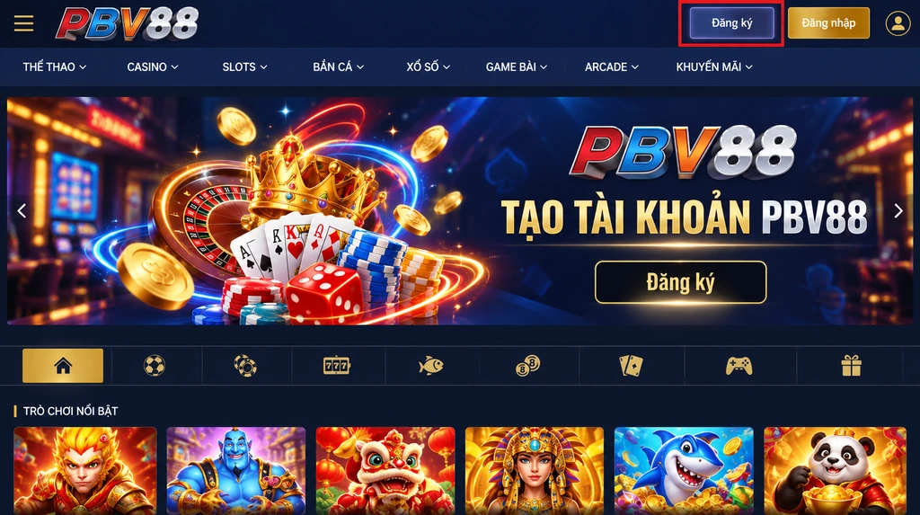 TẠO TÀI KHOẢN PBV88